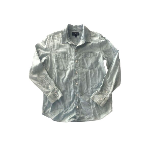 Lucky Brand Tops - Lucky Brand Top Womens Small Bungalow Western Washed Grey Long sleeve Collared